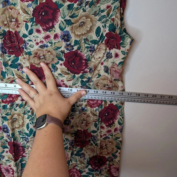Vintage Sag Harbor Petites Sleeveless Rose Floral Print Sheath Dress Women Small - Picture 12 of 12